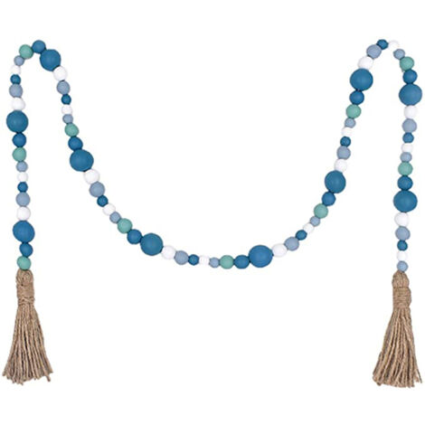 Guirlande De Perles En Bois Et Coquillages – Longueur 25 Cm, Déco Style Ferme, Pour Sac, Poignée, Lit - 9