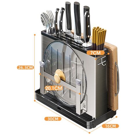 Porte-Couteau Porte-Couteau pour Cuisine de Support en Acier Inoxydable  Accessoires de Cuisine Haut de