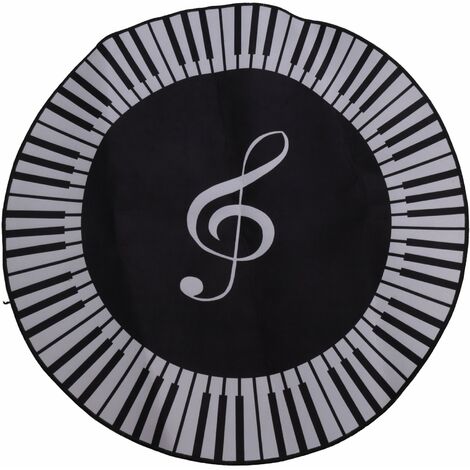 Tapis Musique Symbole Piano Touches Noir Blanc Tapis Rond Tapis