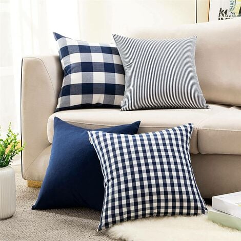 Lot de 4 Coussins intérieurs - en tissu durable - 45x45 cm