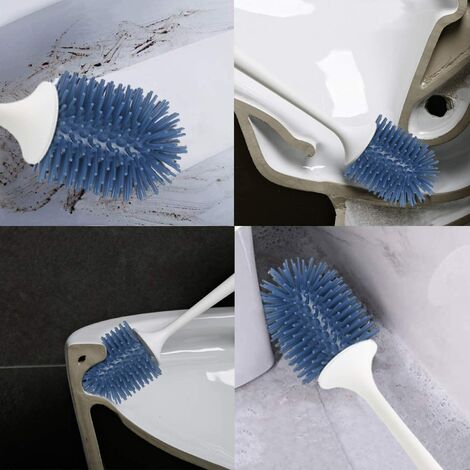 Universal - Brosse toilette silicone avec couvercle brosse souple