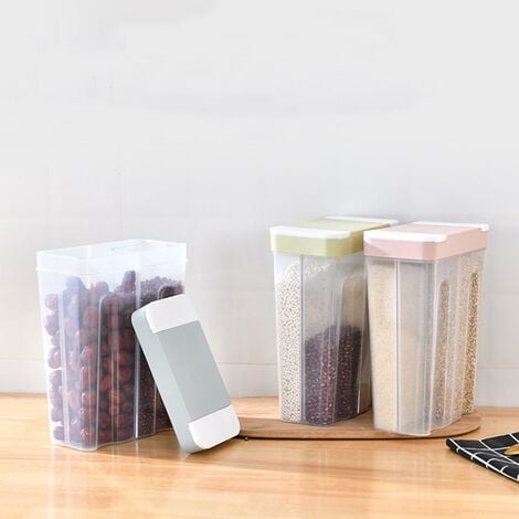Boîtes alimentaires hermétiques transparentes scellées, 4 capacités  différentes, sucre de céréales, cuisine, garde-manger, réservoir de