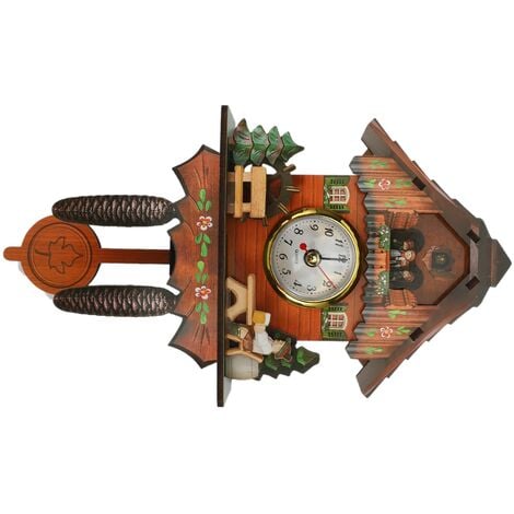 Horloge Murale Coucou Antique En Bois Cloche D Oiseau Montre D Alarme