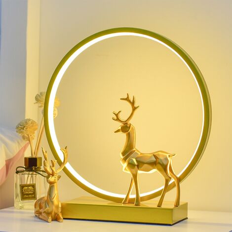 Veilleuse LED en bois intelligent Lampe de table Table de chevet blanche  moderne Chambre Salon Décoration Veilleuse Base en bois (02)