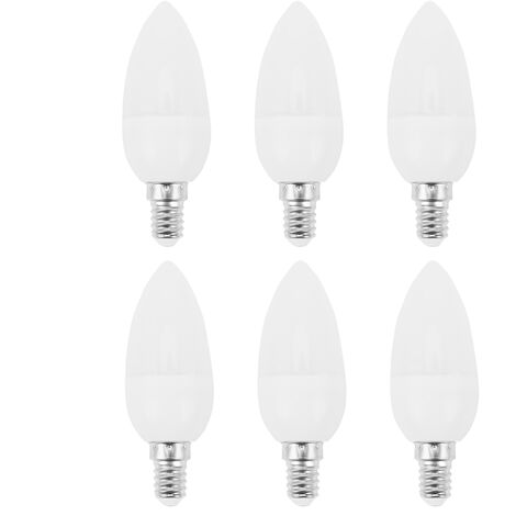 6Pcs Ampoules LED Bougies Ampoules Bougeoirs 2700K AC220-240V, E14 470LM 3W  Blanc Froid