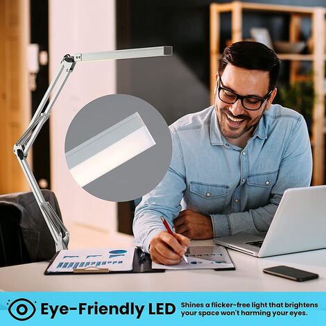 Lampe de bureau LED avec pince - Lampe de chevet LED avec pince - 3 modes  d'éclairage