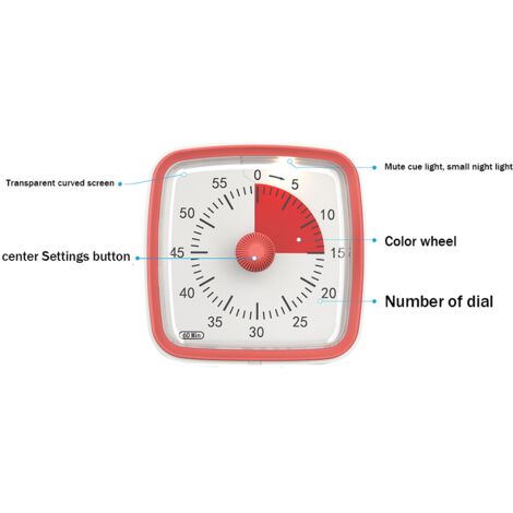 Minuterie visuelle de 60 minutes, minuterie de classe en classe, compte à  rebours pour enfants et adultes, outil de gestion du temps pour  l'enseignement