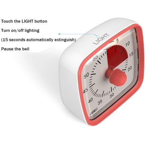Minuterie visuelle de 60 minutes, minuterie de classe en classe, compte à  rebours pour enfants et adultes, outil de gestion du temps pour  l'enseignement