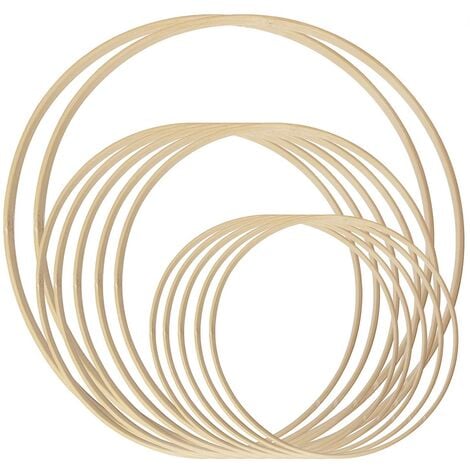 Lot de 4 anneaux en bois - Pour projet de bricolage - Diamètre : 10 cm