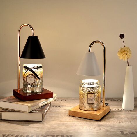 Ineasicer Lampe chauffe-bougie pour bougies en pot parfumées, à intensité  variable, lampe de cire parfumée