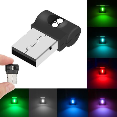 Mini lampe décorative LED USB automatique, lumière rouge, bleu