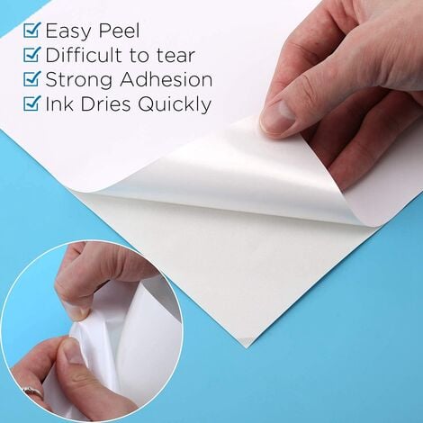 Feuille de papier A4 autocollant imprimable, argent mat, pour imprimante à  jet d'encre, vinyle autocollant - AliExpress