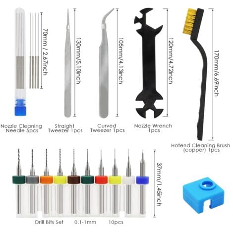 Accessoires d'imprimante 3d Kit d'outils de nettoyage de buse d