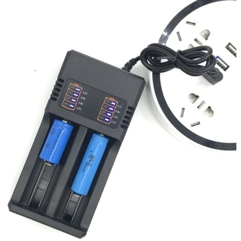 Chargeur Smart 18650 à 2 Emplacements Chargeur de Batterie au Lithium Chargeur  Universel de Batterie USB