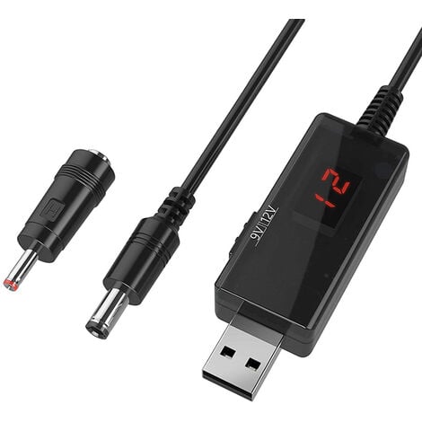 USB à 9V, 5V à 12V , Câble USB DC 5V Boost à 9V 12V Voltage Convertisseur