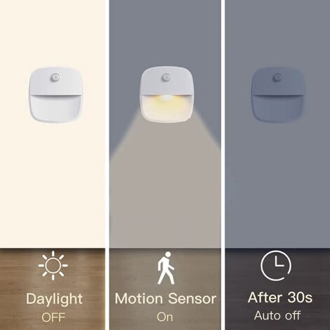 Lumière de capteur de mouvement intérieur, veilleuse LED à piles, veilleuse  automatique d'escalier pour Hallwa