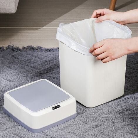 12l poubelle Cuisine Salle de bain WC poubelle Induction automatique  Poubelle imperméable à l'eau avec Li