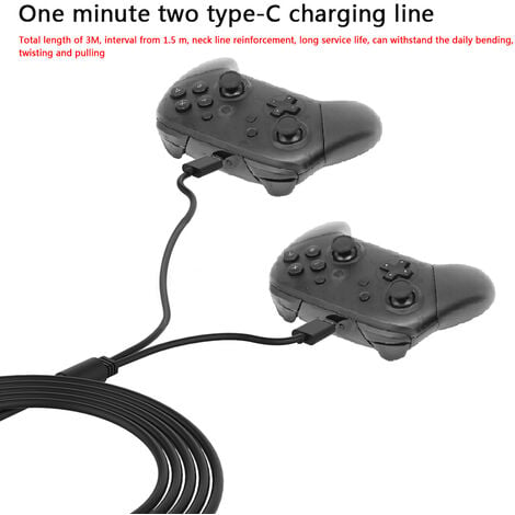 Câble de Charge 2 en 1 Type-C Console de Manette de Jeu Type-C Cordon