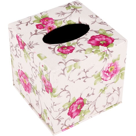 Boîte de mouchoirs Couvercle Gris Carré Boîte de rangement en tissu en cuir Boîte  décorative en tissu