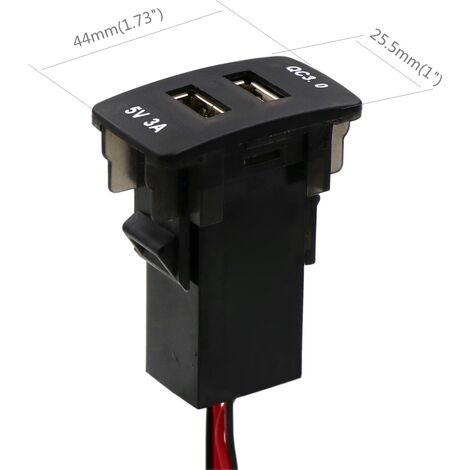 Double Chargeur USB Voiture DC12V QC3.0 + 5V 3A Adaptateur de Prise de  Courant USB
