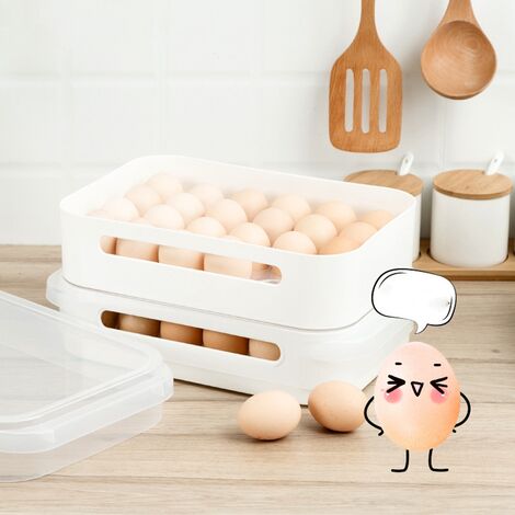 Boite a Oeufs en Plastique Conteneur de Stockage d'oeufs, Sans BPA,  Empilable Rangement Frigo Oeuf