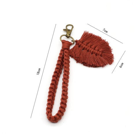 Porte-CléS en Macramé Boho Tissé Porte-CléS avec Glands pour Clé