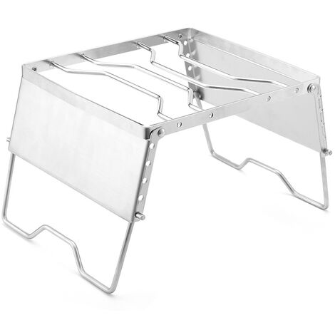 WHITE- -Pare vent pour poêle d'extérieur pliable en aluminium, 9