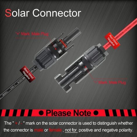 Kits de câbles de panneaux solaires 10awg, câble d'extension de