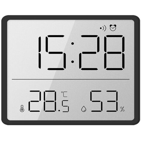 1pc Mini Horloge Simple, Réveil Numérique Thermomètre Hygromètre