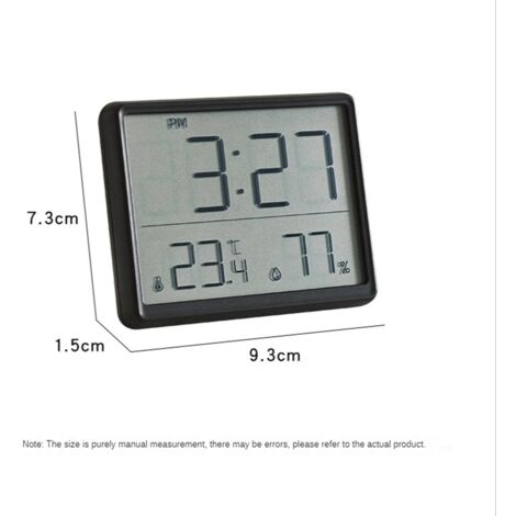 1pc Mini Horloge Simple, Réveil Numérique Thermomètre Hygromètre