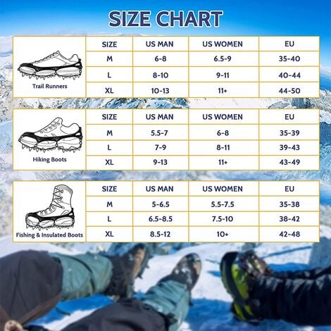Gants De Ski Pince À Glace À 24 Dents Pour Chaussures Femmes Hommes Crampons  Antidérapants Crampons Crampons Escalade De Neige Randonnée Du 12,46 €