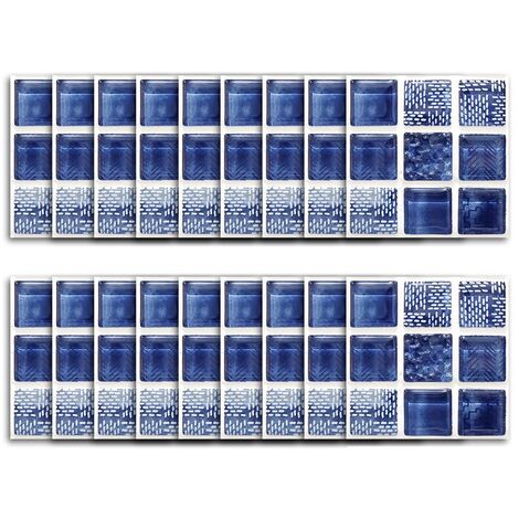 18pcs Cuisine Tuile Stickers Salle de Bain Mosaïque Autocollant Mural Décor