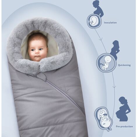 Enveloppe pour bébé Nouveau-né Kids Bébé Unisexe Gigoteuses et Confortable  Doux Sac de Couchage Couverture pour Dors Bien et Garder Chaud Hiver Blue-0  to 1 Year Old