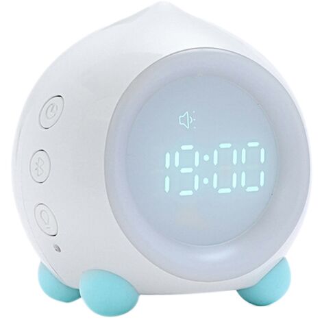 RéVeil LumièRe Enfants RéVeil Intelligent Fonction Bluetooth 7 Couleurs  Changeantes Chambre Bleu Led Affichage NuméRique Horloge