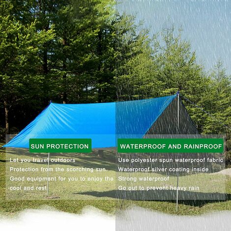 Tente de camping extérieure robuste 3 x 3 m auvent parasol abri pluie et  plus