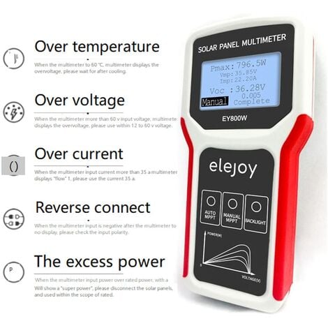 Panneau photovoltaïque Multimètre Auto / Manuel Mppt Détection