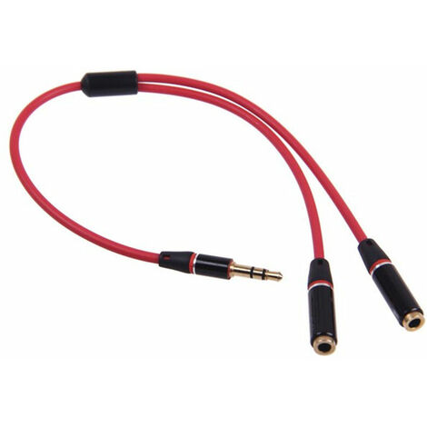 3.5Mm Casque Audio Stéréo Mâle À 2 Femelles Adaptateur Câble Y Séparateur Prise  Jack