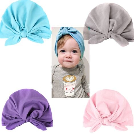 Bandeau bébé nouveau-né pour fille nœud coton élastique bandeau turban pour  bébé enfants