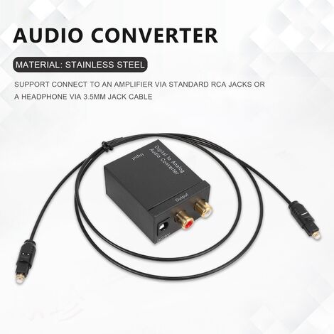 Convertisseur de signal audio Coaxial optique numérique vers RCA  analogique