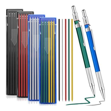 Crayon de Soudeur 2 PièCes avec 48 Recharges Rondes de Crayons