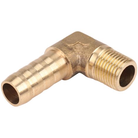 2 Raccords Réducteurs En Laiton - 6mm à 6mm - Coude 90° - Pour Tuyaux - Avec 4 Colliers De Serrage