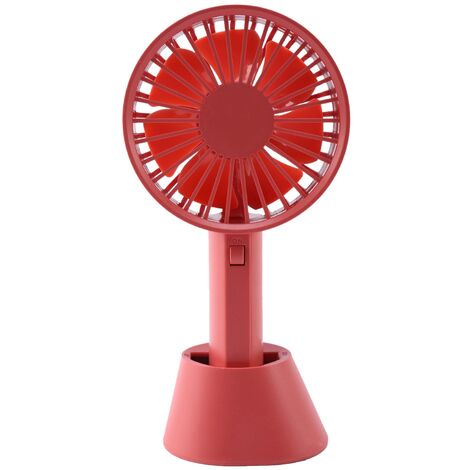 Accessoires/Ventilateur à main en tissu avec poignée en plastique:23 cm,  rouge