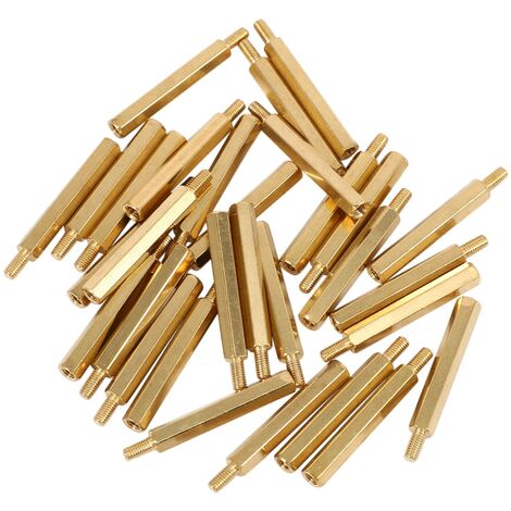 sourcing map 50pcs M3 6+6mm fil mâle femelle entretoise