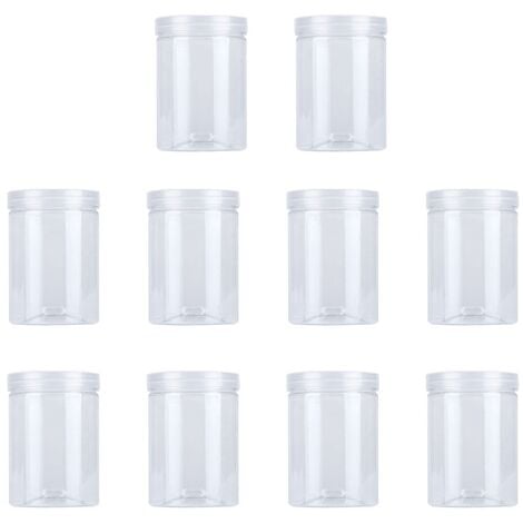 Pots en plastique avec couvercle - 12 ml - 10 pièces - Petits pots de  voyage