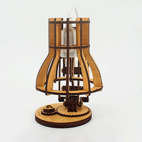 Lampe de Table en Bois Bricolage Lampe de Bureau Assembler Personnalité en  Bois Lampe de Bureau