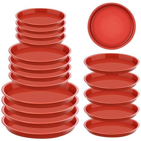 Bowla Plateau de service rectangulaire en mélamine avec poignées (rouge)