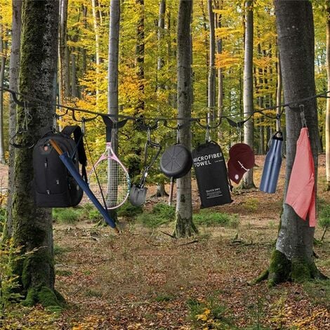 VGEBY Sangle de rangement pour camping Cintre de camping, sangle de  rangement de camping noire portable sport randonnee