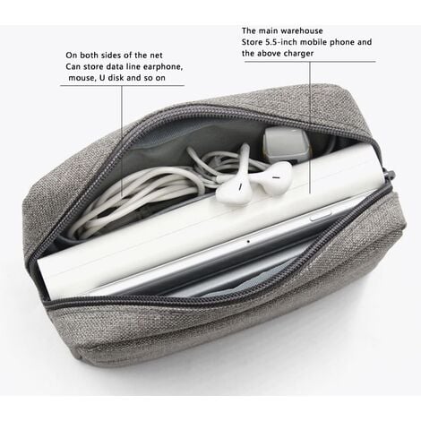 Cable de donn¿¿es sac de rangement num¿¿rique casque chargeur U disque sac  de rangement sac de rangement Portable multifonctionnel sac de rangement de  voyage