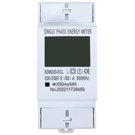 Monophasé deux fils Lcd Affichage numérique Wattmètre Consommation  d'énergie Compteur électrique Kwh Ac 230v 50hz Électrique Din Rail