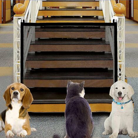 Barrière pour chien, Barrière de sécurité pour animaux de compagnie, Porte  magique pour chiens Garde de sécurité verrouillable, Portes pour animaux de  compagnie Porte d'escalier facile à installer n'importe où